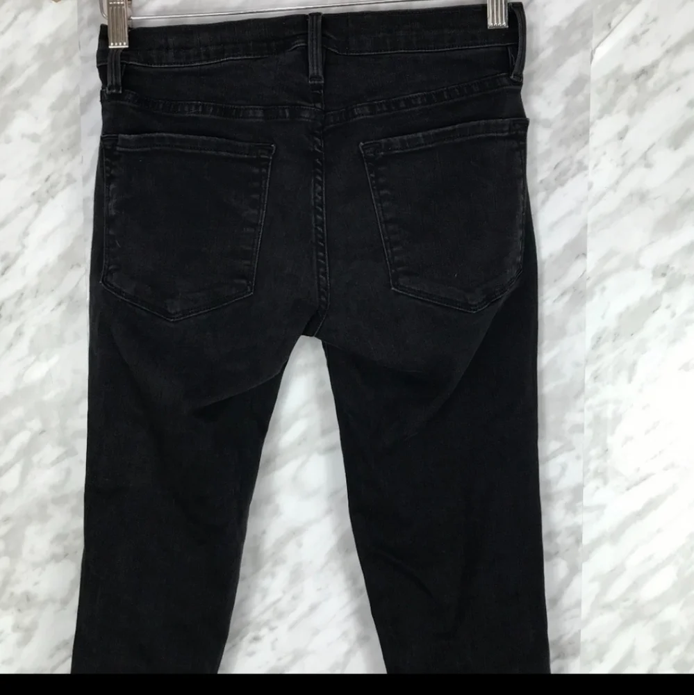 Frame Le Skinny De Jeanne Jeans in Black - Size 26 - Raw Hem, Mid-Rise, Faded - Picture 6 of 12